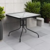 image:imageFlash Furniture Barker 235 Square Tempered Glass Metal Table SilverClearBlack