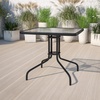 image:imageFlash Furniture Barker 235 Square Tempered Glass Metal Table SilverClearBlack