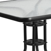 image:imageFlash Furniture Barker 235 Square Tempered Glass Metal Table SilverClearBlack