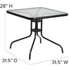 image:imageFlash Furniture Barker 235 Square Tempered Glass Metal Table SilverClearBlack