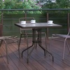 image:imageFlash Furniture Barker 235 Square Tempered Glass Metal Table SilverClearBronze