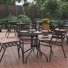image:imageFlash Furniture Barker 235 Square Tempered Glass Metal Table SilverClearBronze