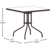 image:imageFlash Furniture Barker 235 Square Tempered Glass Metal Table SilverClearBronze