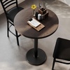 image:imageFlash Furniture Bennett 30 Round Solid Wood Commercial Indoor Tabletop in Dark Brown with 18 Round Bar Height Black Cast Iron Base 300 lb Static CapacityDark Brown TopBlack Base