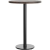 image:imageFlash Furniture Bennett 30 Round Solid Wood Commercial Indoor Tabletop in Dark Brown with 18 Round Bar Height Black Cast Iron Base 300 lb Static CapacityDark Brown TopBlack Base