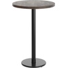 image:imageFlash Furniture Bennett 30 Round Solid Wood Commercial Indoor Tabletop in Dark Brown with 18 Round Bar Height Black Cast Iron Base 300 lb Static CapacityDark Brown TopBlack Base