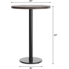 image:imageFlash Furniture Bennett 30 Round Solid Wood Commercial Indoor Tabletop in Dark Brown with 18 Round Bar Height Black Cast Iron Base 300 lb Static CapacityDark Brown TopBlack Base
