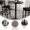 image:imageFlash Furniture Bennett 30 Round Solid Wood Commercial Indoor Tabletop in Dark Brown with 18 Round Bar Height Black Cast Iron Base 300 lb Static CapacityDark Brown TopBlack Base
