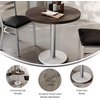 image:imageFlash Furniture Bennett 30 Round Solid Wood Commercial Indoor Tabletop in Dark Brown with 18 Round Dining Height Black Cast Iron Base 300 lb Static CapacityDark Brown TopSilver Base