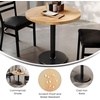 image:imageFlash Furniture Bennett 30 Round Solid Wood Commercial Indoor Tabletop in Dark Brown with 18 Round Dining Height Black Cast Iron Base 300 lb Static CapacityNatural TopBlack Base