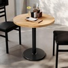 image:imageFlash Furniture Bennett 30 Round Solid Wood Commercial Indoor Tabletop in Dark Brown with 18 Round Dining Height Black Cast Iron Base 300 lb Static CapacityNatural TopBlack Base