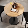 image:imageFlash Furniture Bennett 30 Round Solid Wood Commercial Indoor Tabletop in Dark Brown with 18 Round Dining Height Black Cast Iron Base 300 lb Static CapacityNatural TopBlack Base