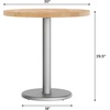 image:imageFlash Furniture Bennett 30 Round Solid Wood Commercial Indoor Tabletop in Dark Brown with 18 Round Dining Height Black Cast Iron Base 300 lb Static CapacityNatural TopSilver Base