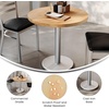 image:imageFlash Furniture Bennett 30 Round Solid Wood Commercial Indoor Tabletop in Dark Brown with 18 Round Dining Height Black Cast Iron Base 300 lb Static CapacityNatural TopSilver Base