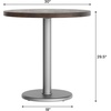 image:imageFlash Furniture Bennett 30 Round Solid Wood Commercial Indoor Tabletop in Dark Brown with 18 Round Dining Height Black Cast Iron Base 300 lb Static CapacityDark Brown TopSilver Base
