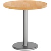 image:imageFlash Furniture Bennett 30 Round Solid Wood Commercial Indoor Tabletop in Dark Brown with 18 Round Dining Height Black Cast Iron Base 300 lb Static CapacityNatural TopSilver Base