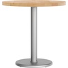 image:imageFlash Furniture Bennett 30 Round Solid Wood Commercial Indoor Tabletop in Dark Brown with 18 Round Dining Height Black Cast Iron Base 300 lb Static CapacityNatural TopSilver Base