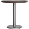 image:imageFlash Furniture Bennett 30 Round Solid Wood Commercial Indoor Tabletop in Dark Brown with 18 Round Dining Height Black Cast Iron Base 300 lb Static CapacityDark Brown TopSilver Base