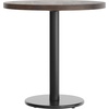 image:imageFlash Furniture Bennett 30 Round Solid Wood Commercial Indoor Tabletop in Dark Brown with 18 Round Dining Height Black Cast Iron Base 300 lb Static CapacityDark Brown TopBlack Base