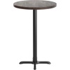image:imageFlash Furniture Bennett 30 Round Solid Wood Commercial Indoor Tabletop in Dark Brown with 22 x 22 Bar Height Black Cast Iron X Base 300 lb Static CapacityDark Brown TopBlack Base