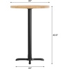 image:imageFlash Furniture Bennett 30 Round Solid Wood Commercial Indoor Tabletop in Dark Brown with 22 x 22 Bar Height Black Cast Iron X Base 300 lb Static CapacityNatural TopBlack Base