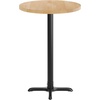 image:imageFlash Furniture Bennett 30 Round Solid Wood Commercial Indoor Tabletop in Dark Brown with 22 x 22 Bar Height Black Cast Iron X Base 300 lb Static CapacityNatural TopBlack Base