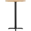 image:imageFlash Furniture Bennett 30 Round Solid Wood Commercial Indoor Tabletop in Dark Brown with 22 x 22 Bar Height Black Cast Iron X Base 300 lb Static CapacityNatural TopBlack Base
