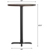 image:imageFlash Furniture Bennett 30 Round Solid Wood Commercial Indoor Tabletop in Dark Brown with 22 x 22 Bar Height Black Cast Iron X Base 300 lb Static CapacityDark Brown TopBlack Base