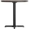 image:imageFlash Furniture Bennett 30 Round Solid Wood Commercial Indoor Tabletop in Natural with 22 x 22 Dining Height Black Cast Iron X Base 300 lb Static CapacityDark Brown TopBlack Base