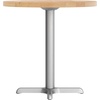image:imageFlash Furniture Bennett 30 Round Solid Wood Commercial Indoor Tabletop in Natural with 22 x 22 Dining Height Black Cast Iron X Base 300 lb Static CapacityNatural TopSilver Base