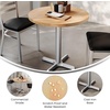 image:imageFlash Furniture Bennett 30 Round Solid Wood Commercial Indoor Tabletop in Natural with 22 x 22 Dining Height Black Cast Iron X Base 300 lb Static CapacityNatural TopSilver Base