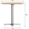 image:imageFlash Furniture Bennett 30 Round Solid Wood Commercial Indoor Tabletop in Natural with 22 x 22 Dining Height Black Cast Iron X Base 300 lb Static CapacityNatural TopSilver Base