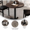 image:imageFlash Furniture Bennett 30 Round Solid Wood Commercial Indoor Tabletop in Natural with 22 x 22 Dining Height Black Cast Iron X Base 300 lb Static CapacityDark Brown TopBlack Base