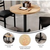 image:imageFlash Furniture Bennett 30 Round Solid Wood Commercial Indoor Tabletop in Natural with 22 x 22 Dining Height Black Cast Iron X Base 300 lb Static CapacityNatural TopBlack Base