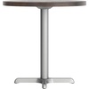 image:imageFlash Furniture Bennett 30 Round Solid Wood Commercial Indoor Tabletop in Natural with 22 x 22 Dining Height Black Cast Iron X Base 300 lb Static CapacityDark Brown TopSilver Base