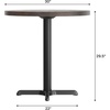 image:imageFlash Furniture Bennett 30 Round Solid Wood Commercial Indoor Tabletop in Natural with 22 x 22 Dining Height Black Cast Iron X Base 300 lb Static CapacityDark Brown TopBlack Base