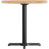image:imageFlash Furniture Bennett 30 Round Solid Wood Commercial Indoor Tabletop in Natural with 22 x 22 Dining Height Black Cast Iron X Base 300 lb Static CapacityNatural TopBlack Base