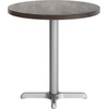image:imageFlash Furniture Bennett 30 Round Solid Wood Commercial Indoor Tabletop in Natural with 22 x 22 Dining Height Black Cast Iron X Base 300 lb Static CapacityDark Brown TopSilver Base