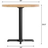 image:imageFlash Furniture Bennett 30 Round Solid Wood Commercial Indoor Tabletop in Natural with 22 x 22 Dining Height Black Cast Iron X Base 300 lb Static CapacityNatural TopBlack Base