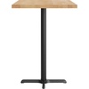 image:imageFlash Furniture Bennett 30 x 48 Solid Wood Commercial Indoor Tabletop in Dark Brown with 235 x 295 Bar Height Black Cast Iron X Base 300 lb Static CapacityNatural TopBlack Base