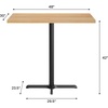 image:imageFlash Furniture Bennett 30 x 48 Solid Wood Commercial Indoor Tabletop in Dark Brown with 235 x 295 Bar Height Black Cast Iron X Base 300 lb Static CapacityNatural TopBlack Base