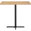 image:imageFlash Furniture Bennett 30 x 48 Solid Wood Commercial Indoor Tabletop in Dark Brown with 235 x 295 Bar Height Black Cast Iron X Base 300 lb Static CapacityNatural TopBlack Base