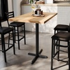 image:imageFlash Furniture Bennett 30 x 48 Solid Wood Commercial Indoor Tabletop in Dark Brown with 235 x 295 Bar Height Black Cast Iron X Base 300 lb Static CapacityNatural TopBlack Base
