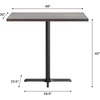 image:imageFlash Furniture Bennett 30 x 48 Solid Wood Commercial Indoor Tabletop in Dark Brown with 235 x 295 Bar Height Black Cast Iron X Base 300 lb Static CapacityDark Brown TopBlack Base