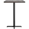 image:imageFlash Furniture Bennett 30 x 48 Solid Wood Commercial Indoor Tabletop in Dark Brown with 235 x 295 Bar Height Black Cast Iron X Base 300 lb Static CapacityDark Brown TopBlack Base