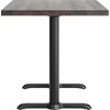 image:imageFlash Furniture Bennett 30 x 48 Solid Wood Commercial Indoor Tabletop in Dark Brown with Dual 5 x 22 Dining Height Black Cast Iron T Bases 400 lb Static CapacityDark Brown TopBlack Base