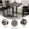image:imageFlash Furniture Bennett 30 x 48 Solid Wood Commercial Indoor Tabletop in Dark Brown with Dual 5 x 22 Dining Height Black Cast Iron T Bases 400 lb Static CapacityDark Brown TopBlack Base