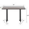 image:imageFlash Furniture Bennett 30 x 48 Solid Wood Commercial Indoor Tabletop in Dark Brown with Dual 5 x 22 Dining Height Black Cast Iron T Bases 400 lb Static CapacityDark Brown TopBlack Base