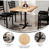 image:imageFlash Furniture Bennett 30 x 48 Solid Wood Commercial Indoor Tabletop in Natural with 2375 x 295 Dining Height Black Cast Iron X Base 300 lb Static CapacityNatural TopBlack Base