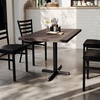 image:imageFlash Furniture Bennett 30 x 48 Solid Wood Commercial Indoor Tabletop in Natural with 2375 x 295 Dining Height Black Cast Iron X Base 300 lb Static CapacityDark Brown TopBlack Base